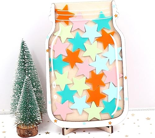 Star Reward Jars Magnetisch Motivierend Personalisiert Sterne Belohnungsglas für Jungen Mädchen Kindergarten Grundschule Routine Trainingsgeschenke Belohnungstafel Dekoration (C) von EHOTER