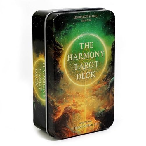 EHYXTEGX 10,3 x 6 cm The Harmony Tarot Deck in einer Dose mit vergoldeten Kanten 78-teiliges Karten-Tarot-Deck mit Leitfaden für Anfänger The Harmony Tarot Deck von EHYXTEGX