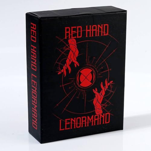 Rote Hand-Lenormand-Tarot-Karten, 39 Stück, vergoldeter Rand, Leitfaden für Tarot-Brettspiele Red Hand lenormand Tarot von EHYXTEGX