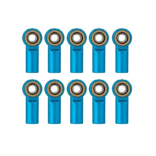 EHxCUF 10 Stück M3 Aluminium-Kugelgelenk-Verbindungsstangenenden, kompatibel mit 1/10 RC Crawler-Automodellen(Blue 10PCS) von EHxCUF