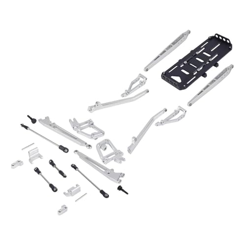 EHxCUF 2WD Aluminium Twin I-Beam Pre-Runner Aufhängungs-Upgrade-Kit Kompatibel mit 1/10 RC Crawler, kompatibel mit verschiedenen Achswerkzeugen 90046 90047(Silver) von EHxCUF