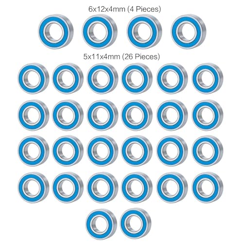 EHxCUF 30-teiliges Gummilager-Set, kompatibel mit 1/14 R620 FH12 Upgrade-Teilen von EHxCUF