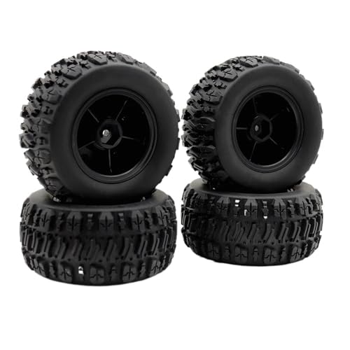 EHxCUF 4 Stück 90 mm Gummi-Offroad-Buggy-Reifen mit 12 mm Sechskantnaben, geeignet Kompatibel mit 1/14 RC-Autos wie 144010, 14209 und 14210 von EHxCUF