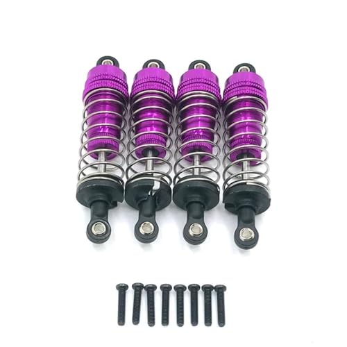 EHxCUF 4PC Metall-Stoßdämpfer vorne und hinten Kompatibel mit RC-Car, kompatibel mit Upgrade-Teilen 124019 144001(Purple) von EHxCUF