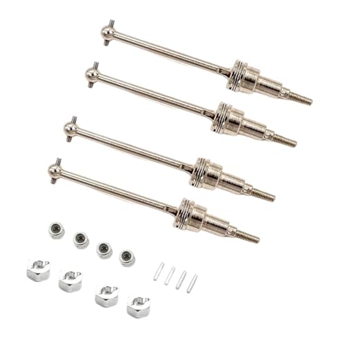 EHxCUF 4Pcs Metall Antriebswelle Mit Adapter Kompatibel Mit 1/18 RC Auto Upgrade Teile Zubehör Modell 18856 18857 18858 18859 von EHxCUF