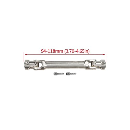 EHxCUF 5-mm-Kreuzgelenk-Antriebswelle aus Edelstahl Kompatibel mit 1/10 RC-Crawler-Rigs, kompatibel mit Pro Trail TF2 VS4-10 CC02(94-118MM) von EHxCUF