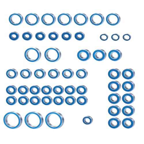 EHxCUF 55PCS Gummi abgedichtete Kugellager Upgrade Teile Zubehör kompatibel mit 1/10 TRX6 RC Auto von EHxCUF