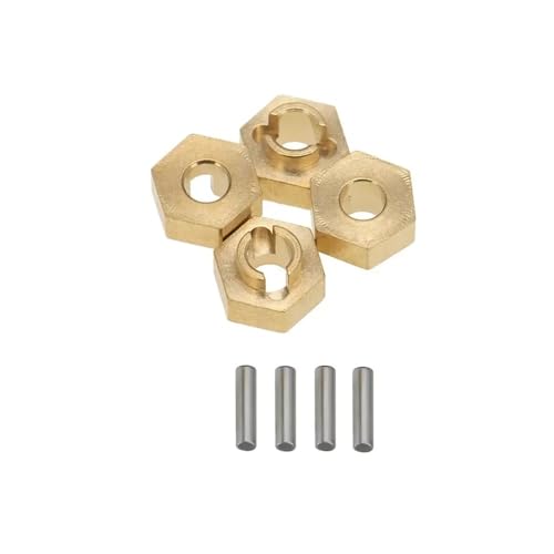 EHxCUF Aluminium-Messing-7-mm-Rad-Sechskant-Adapter Kompatibel mit 1/24 RC Crawler, kompatibel mit verschiedenen Modellen(Brass 3MM) von EHxCUF