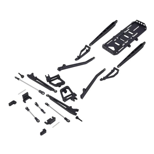 EHxCUF Aluminium Twin I-Beam 2WD Pre-Runner Suspension Conversion Kit Kompatibel mit 1/10 RC Crawler kompatibel mit verschiedenen Modellen Achs-Upgrade-Teil(Black) von EHxCUF