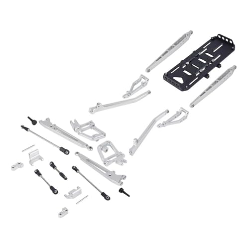 EHxCUF Aluminium Twin I-Beam 2WD Pre-Runner Suspension Conversion Kit Kompatibel mit 1/10 RC Crawler kompatibel mit verschiedenen Modellen Achs-Upgrade-Teil(Silver) von EHxCUF