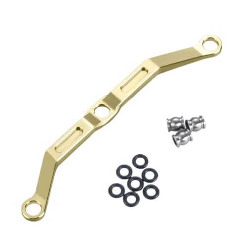 EHxCUF Aluminium- und Messing-Upgrade-Lenkgestänge-Verbindungsstange, kompatibel mit 1/18 RC Crawler-Modellen(Gold-Brass) von EHxCUF