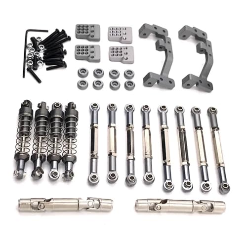 EHxCUF C14 C24 1/16 RC Auto Metall Upgrade Komponenten Spurstangen Antriebswellen Stoßdämpfer Kompatibel mit verschiedenen Zubehörteilen(Titanium) von EHxCUF