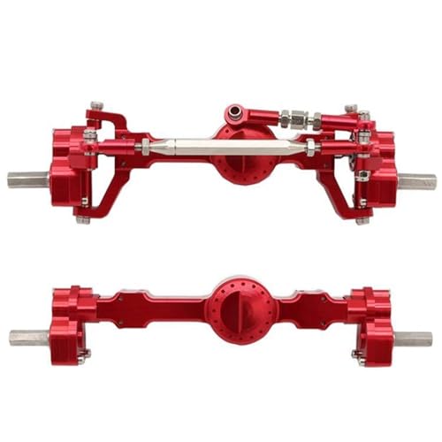 EHxCUF CNC-Vollmetall-Upgradeteile Kompatibel mit vordere und hintere Portalachse, kompatibel mit MN D91 D99 D99S MN99S MN98 MN90 1/12 RC-Autos(RED) von EHxCUF