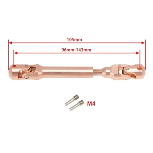 EHxCUF CNC-gefräste Hochleistungs-Antriebswelle Kompatibel mit RC-Raupenfahrzeuge im Maßstab 1:10, kompatibel mit Wraith TRX6 GEN8 und CC01(Gold 96-143MM) von EHxCUF