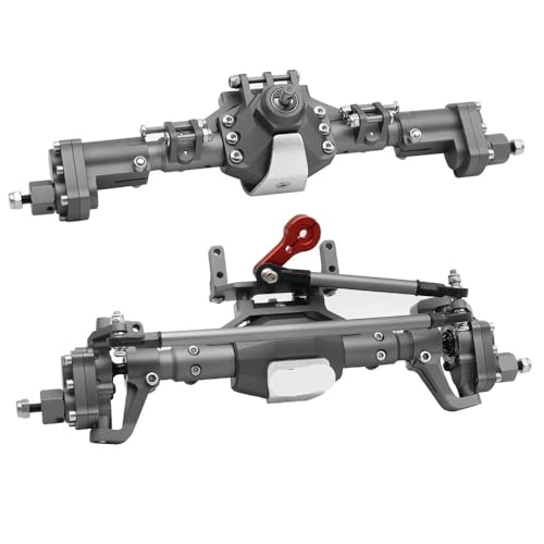 EHxCUF CNC-gefräste vordere und hintere Portalachsen aus Aluminium, kompatibel mit 1/10 RC Crawler Cars II 90046 90047 GEN8(Front and Rear AXLE) von EHxCUF