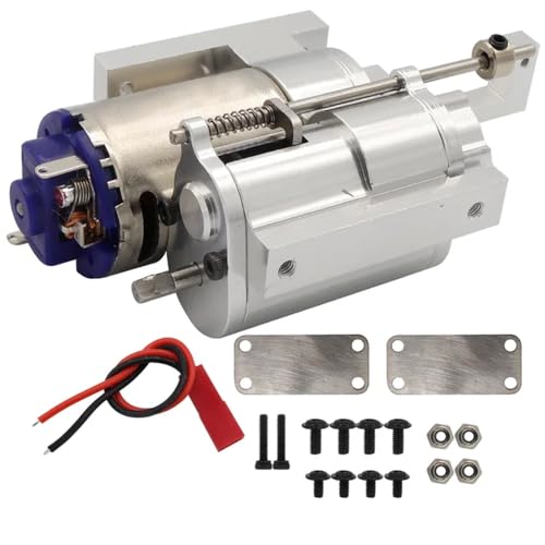 EHxCUF DREI-Generation-Metall-Doppelganggetriebe mit Servo Kompatibel mit 1/12 RC-Autos, kompatibel mit verschiedenen Modellen(Silver) von EHxCUF