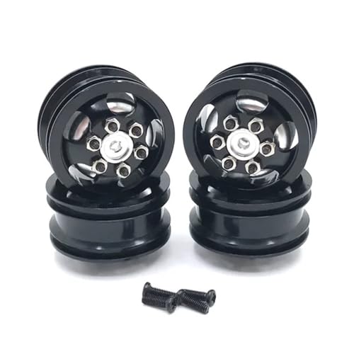 EHxCUF Gummireifen und Aluminium-Radnabe Kompatibel mit 4WD-RC-Autos, kompatibel mit den Modellen C14 C24 C34 C44 B14 B24 B16 B36(Black) von EHxCUF