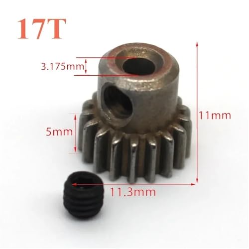 EHxCUF Kompatible 1/10 RC Teile Metall Diff Hauptgetriebe 64T und 21T Motor Ritzel(17T) von EHxCUF