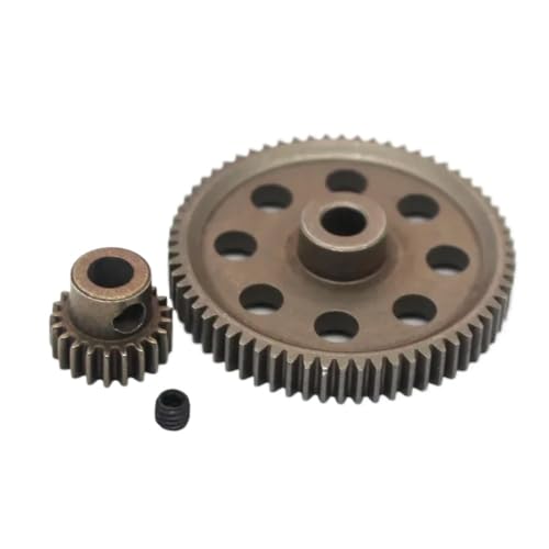 EHxCUF Kompatible 1/10 RC Teile Metall Diff Hauptgetriebe 64T und 21T Motor Ritzel(21T and 64T) von EHxCUF