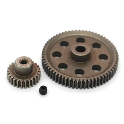 EHxCUF Kompatible 1/10 RC Teile Metall Diff Hauptgetriebe 64T und 21T Motor Ritzel(26T and 64T) von EHxCUF