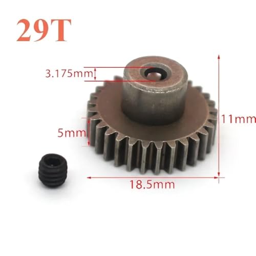 EHxCUF Kompatible 1/10 RC Teile Metall Diff Hauptgetriebe 64T und 21T Motor Ritzel(29T) von EHxCUF