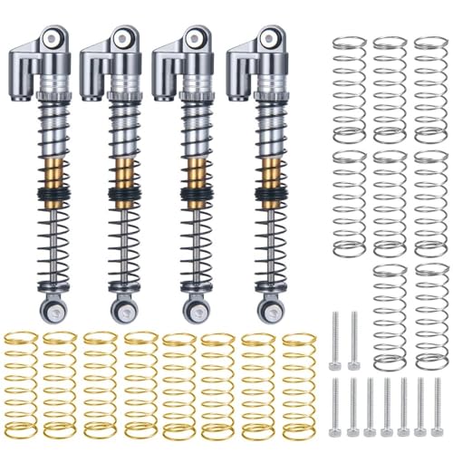 EHxCUF Kompatible Metall-Stoßdämpfer-Dämpfer Kompatibel mit 1/24 RC-Crawler-Autos, einschließlich SCX24 C10, 4 Stück, 53 mm(Grey Silver) von EHxCUF