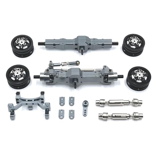 EHxCUF Kompatible Metallachse Lenkgetriebe Antriebswelle Radnabe Teile Kompatibel mit 1/10 C74 Fernbedienung Auto(Titanium) von EHxCUF