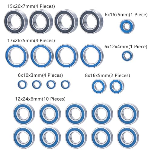 EHxCUF Kompatible Upgrade-Teile 26-teiliger Radnabenachsen-Abdichtungslagersatz Kompatibel mit RC-Crawler-Automodell im Maßstab 1:5 von EHxCUF