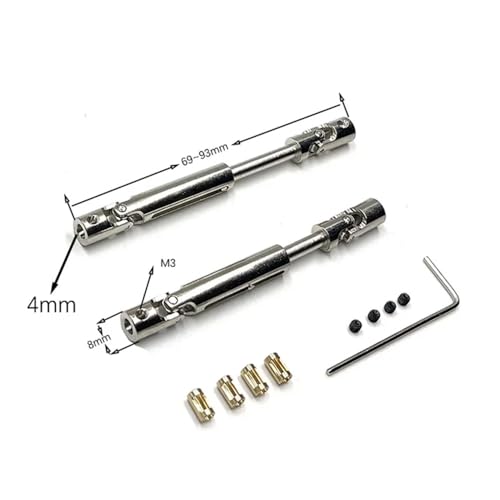 EHxCUF Kompatible Upgrade-Teile Kompatibel mit 1/12 RC-Autos, 3 mm bis 4 mm Wellenhülse, Metallantriebswelle Kompatibel mit MN78 MN 78 MN78(2PCS) von EHxCUF