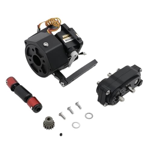 EHxCUF Kompatible Upgrade-Teile Kompatibel mit RC-Crawler-Auto im Maßstab 1:10, vorderer Motor, schaltbares Getriebe, Verteilergetriebe-Set(Black) von EHxCUF