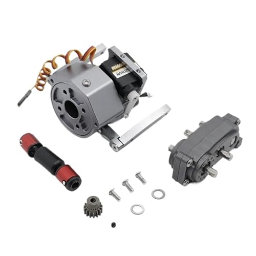 EHxCUF Kompatible Upgrade-Teile Kompatibel mit RC-Crawler-Auto im Maßstab 1:10, vorderer Motor, schaltbares Getriebe, Verteilergetriebe-Set(Titanium Color) von EHxCUF