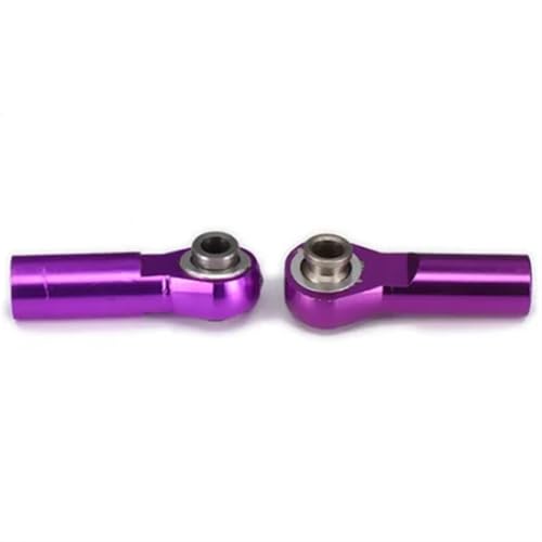 EHxCUF Kompatibler Aluminium-Verbindungsstangenkopf-Kugelkopfhalter Kompatibel mit RC-Hobby-Modellauto-Upgrade-Teile 2 Stück M2 M3 M4 Gewinde 25 mm Länge 3 mm Loch Spurstangenkopf(M4-Purple) von EHxCUF