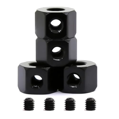 EHxCUF Kompatibler Metall-Radnaben-Sechskant-Adapter Kompatibel mit Verschiedene RC-Autos D12 B14 B16 B24 B36 C14 C24 MN D91 mit 5 mm bis 12 mm Passform(Black) von EHxCUF