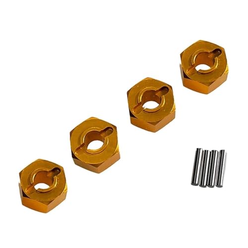 EHxCUF Kompatibles 12-mm-Sechskant-Radnaben-Set mit 4 Stück Kompatibel mit RC-Autos im Maßstab 1:14 und 1:16, Modelle 14210, 14303, 16207, 16208(Gold) von EHxCUF