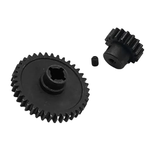 EHxCUF Kompatibles 2-teiliges 38T-Stahldifferential-Hauptgetriebe und 17T-Motorritzel Kompatibel mit 1/18 Elektro-Buggy A959 von EHxCUF