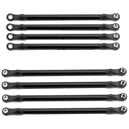 EHxCUF Kompatibles Aluminium-Verbindungsstangen-Verbindungsset Kompatibel mit 1/10 RC-Crawler-Autos, 8 Stück, 313 mm Radstand(Black) von EHxCUF