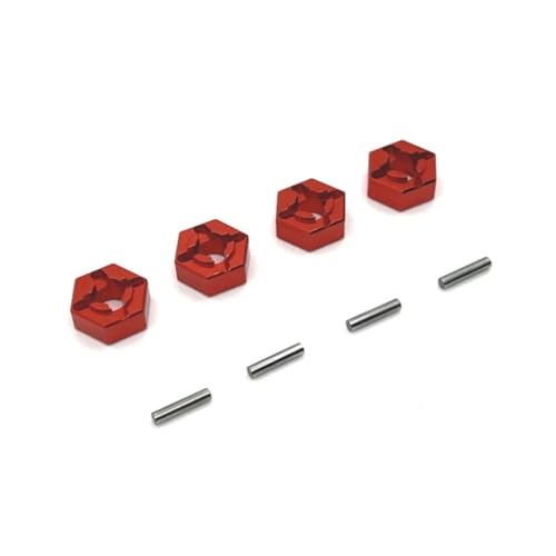 EHxCUF Metall 12mm Rad Hex Nabe Adapter Kompatibel mit 1/16 RC Autos Kompatibel mit Upgrade Teile 16101 16102 16103 16104 16106 16201(RED) von EHxCUF