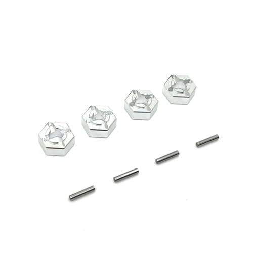 EHxCUF Metall 12mm Rad Hex Nabe Adapter Kompatibel mit 1/16 RC Autos Kompatibel mit Upgrade Teile 16101 16102 16103 16104 16106 16201(Silver) von EHxCUF