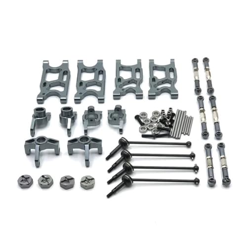 EHxCUF Metall-Antriebswellen-Upgrade-Set von 9 Kompatibel mit kompatible 1/14 RC Cars Racing 144010 144001 144002 124017 124016 124018 124019(Dark Grey) von EHxCUF