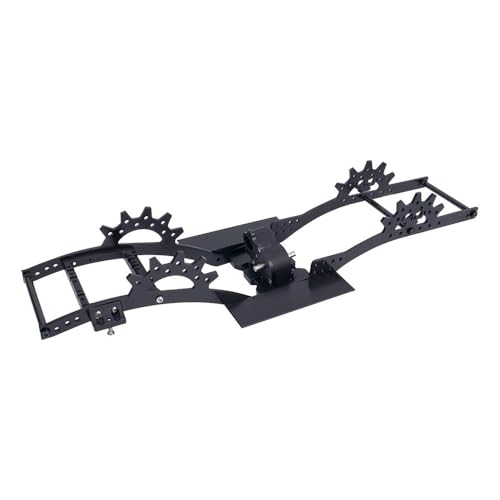 EHxCUF Metall-Chassis-Kit mit Dual-Servo-Montagegetriebe Kompatibel mit RC Crawler Car II III-kompatible Bauten DIY-Upgrade(Black) von EHxCUF