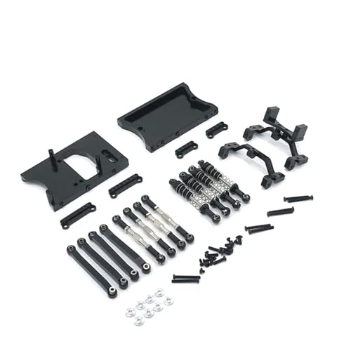 EHxCUF Metall Chassis Servo Halterung Zugstangen Mit Stoßdämpfer Kompatibel mit Kompatible 1/12 RC Autos MN D91 MN99S Upgrade Teile(Black) von EHxCUF