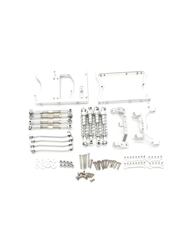 EHxCUF Metall Chassis Servo Halterung Zugstangen Mit Stoßdämpfer Kompatibel mit Kompatible 1/12 RC Autos MN D91 MN99S Upgrade Teile(Silver) von EHxCUF