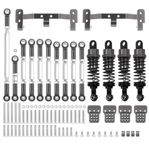 EHxCUF Metall Link Rod Zugstange Halterung und Stoßdämpfer Set kompatibel mit MN und MN99S RC Auto Upgrade Zubehör(MN Titanium) von EHxCUF