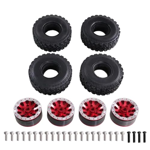 EHxCUF Metall Sechsradantrieb Clip Reifen Radnabe Reifen kompatibel mit MN 1/12 MN82 LC79 MN78 D91 D96 99S 1/16 RC Teile(RED) von EHxCUF