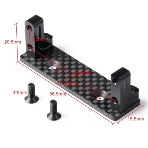 EHxCUF Metall-Servohalterung und Kohlefaser-Unterfahrplatten-Set, kompatibel mit 1/10 RC-Autoteilen Wraith 90048 RR10 AXI03004(for SCX10 Capra) von EHxCUF