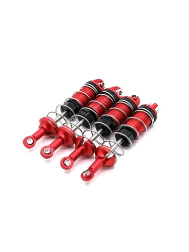 EHxCUF Metall Stoßdämpfer Dämpfer Set von 4 Kompatibel mit 1/16 RC Autos kompatibel mit 16101 16102 16103 Upgrade Teile Zubehör(RED) von EHxCUF