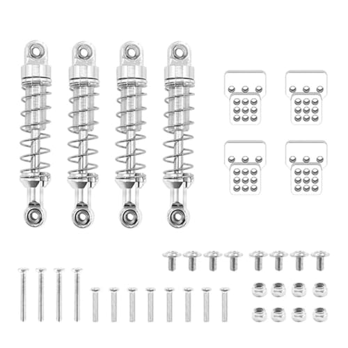 EHxCUF Metall-Stoßdämpfer-Dämpfer-Upgrade, erweiterter Montagesitz Kompatibel mit RC-Autos, kompatibel mit C14 C24 C24-1 MN MN99S MN45 Zubehör(White) von EHxCUF