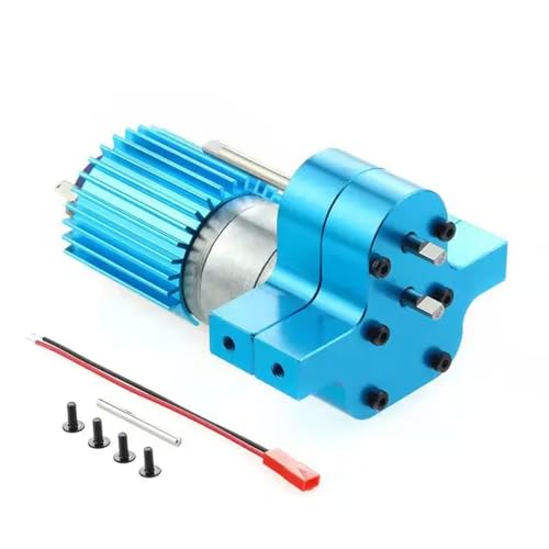 EHxCUF Metall-Transfergetriebe mit 370-Bürstenmotor, kompatibel mit verschiedenen Modellen, Geschwindigkeits-Upgrade Kompatibel mit Spielzeug-LKWs und RC-Autos(Blue) von EHxCUF