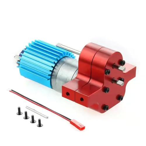 EHxCUF Metall-Transfergetriebe mit 370-Bürstenmotor, kompatibel mit verschiedenen Modellen, Geschwindigkeits-Upgrade Kompatibel mit Spielzeug-LKWs und RC-Autos(RED) von EHxCUF