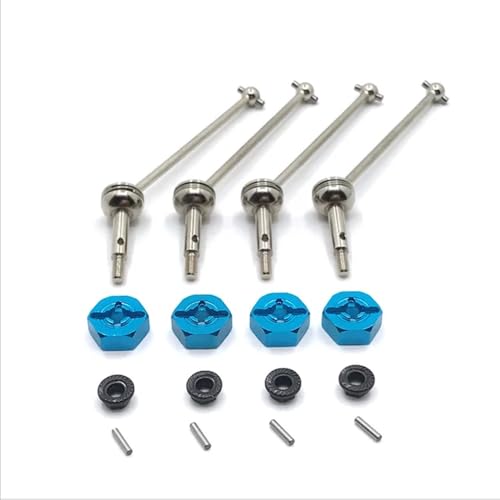 EHxCUF Metall-Upgrade-Kardanwellenadapter 12 mm Kompatibel mit vorne und hinten, kompatibel mit verschiedenen RC-Autos im Maßstab 1:14(Blue) von EHxCUF